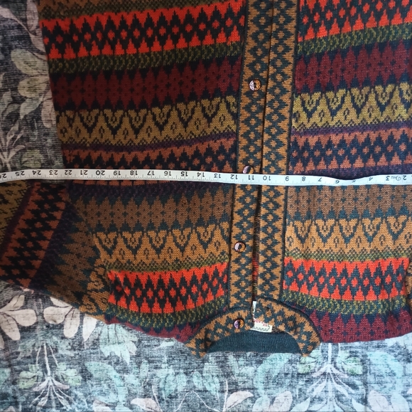 The Alpaca Connection Colorful Nordic Cardigan XL Peru 90s Folklore Boho Cabin - Picture 16 of 16